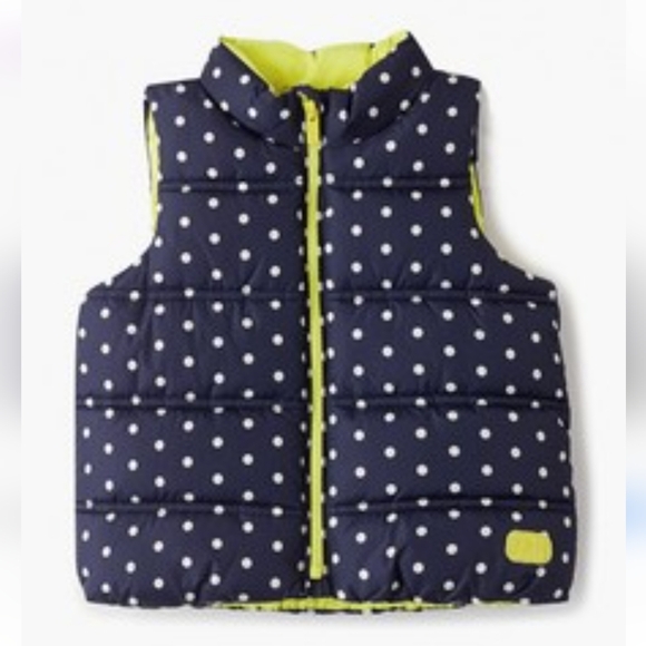 Baby GAP Toddler Navy Polkadot Puffer Vest, Sz 5 Toddler - Picture 1 of 10